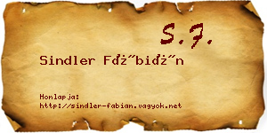 Sindler Fábián névjegykártya